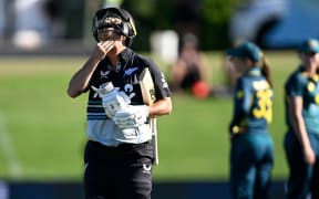 Sophie Devine heads back to the dressing room.
New Zealand White Ferns v Australia, 2nd T20I cricket match. Bay Oval, Tauranga, New Zealand on Sunday 23 March 2025. © Photo: Andrew Cornaga / Photosport