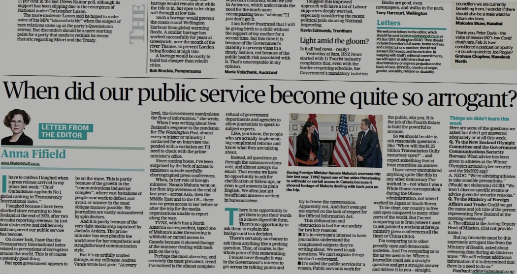 Anna Fifield asks a pointed question of readers in the Dom Post, accusing public service of "obstruction and obfuscation."