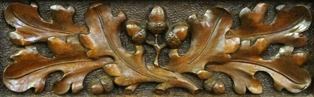 Detail of carving on pews at St Patrick's Cathedral