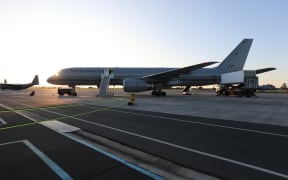 NZ Air Force plane at Whenuapai Air Force Base on 30 August 2022.