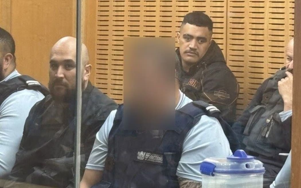 Tribesmen Aotearoa vice-president Heremaia Gage (left) and patched member Ngahere Tapara.