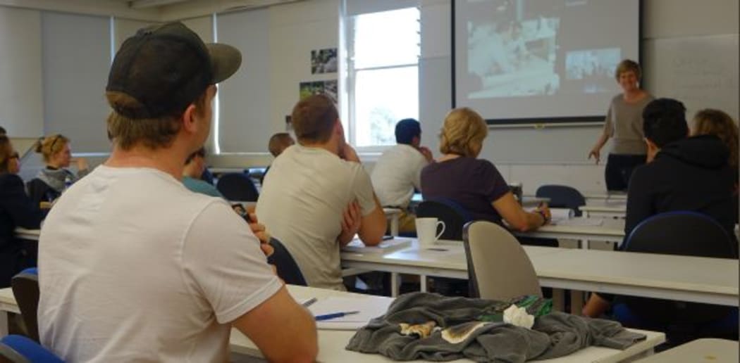 Students at a landscape lecture at Unitec in Auckland.
