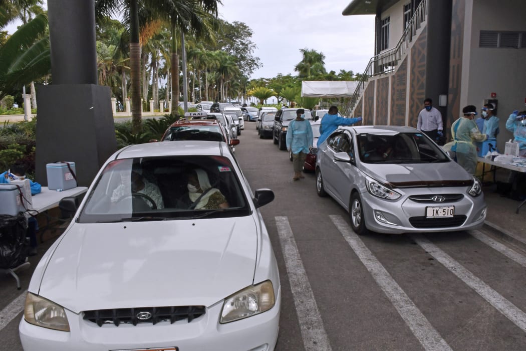 The Covid-19 Drive-Through Vaccination Centre in Suva.