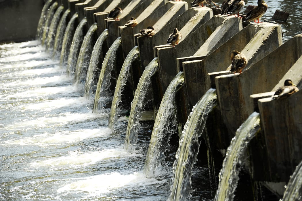 A wastewater treatment plant.