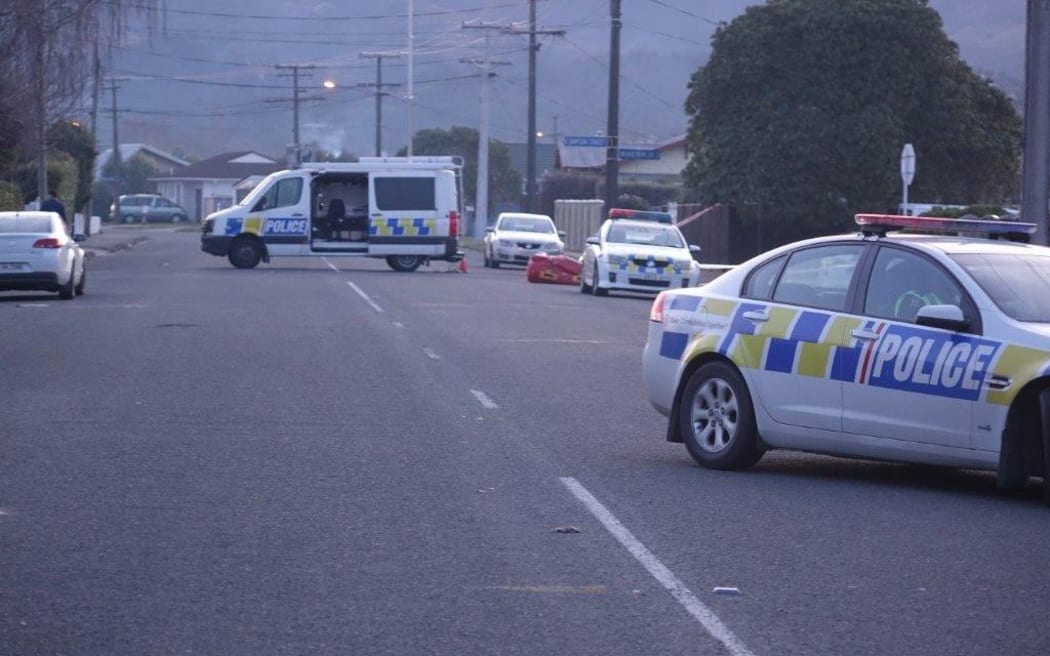 The scene of the police shooting in Motueka.