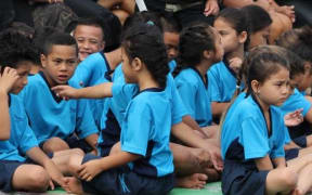 Children at Te Kura Maori o Waatea.