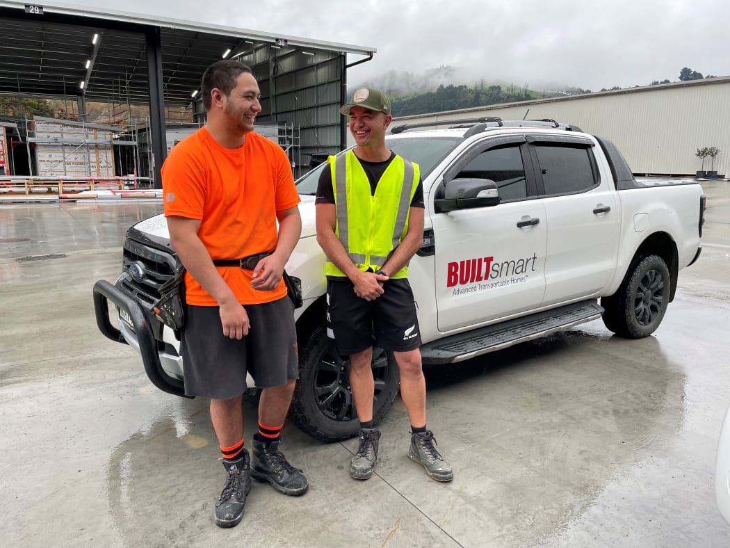 Marshall Thomas (L) and Boydy Scott at BuildSmart Huntly