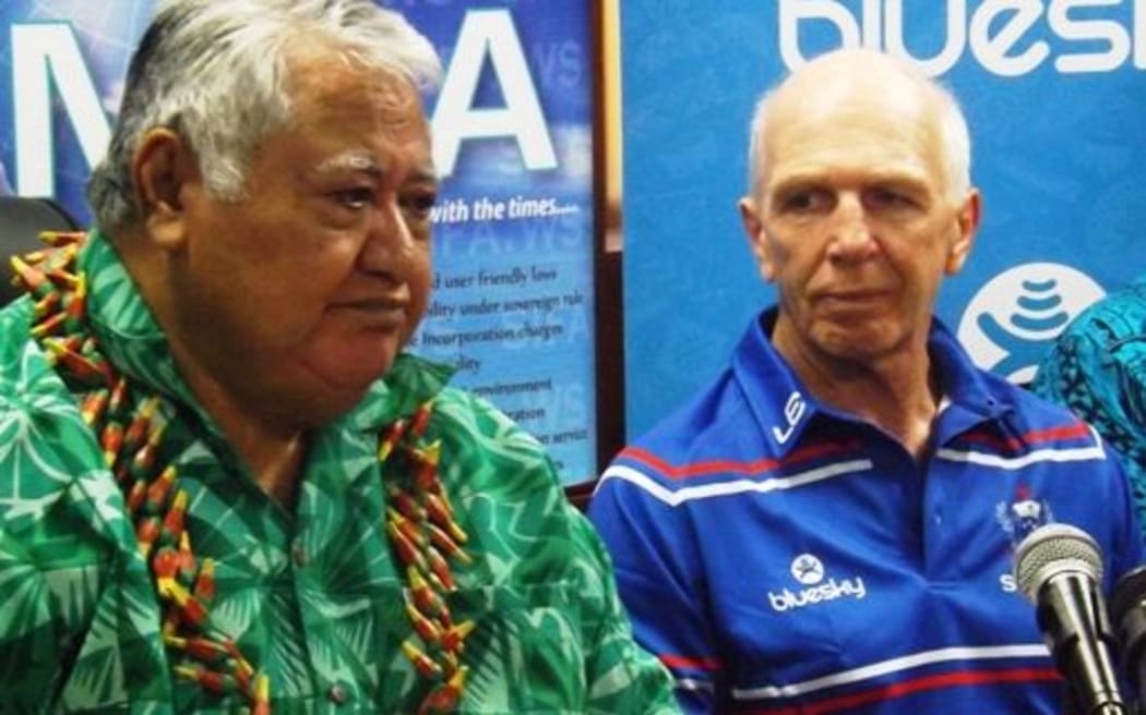 Samoa prime minister Tuilaepa Aiono Sailele Malielegaoi and Sir Gordon Tietjens.