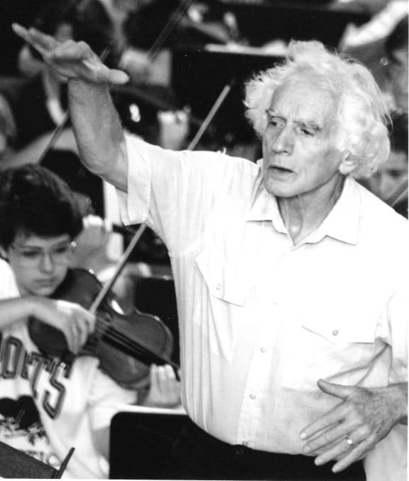 Georg Tintner conducting the National Youth Orchestra of Canada.