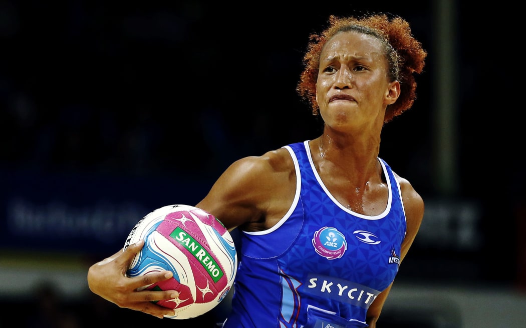 Serena Guthrie of the Mystics reacts.