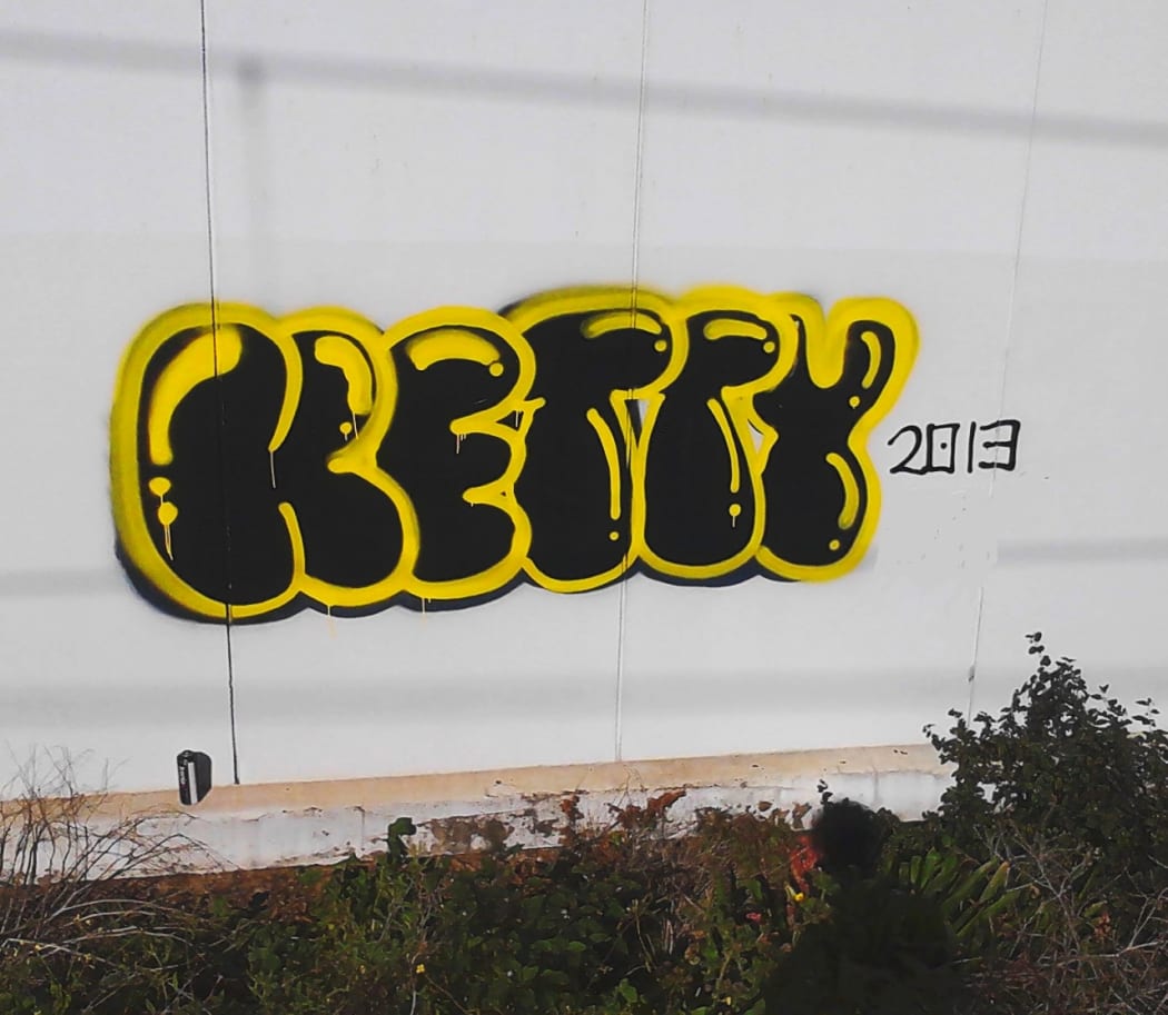 A throw up is a simple outline of letters that is quick to do.