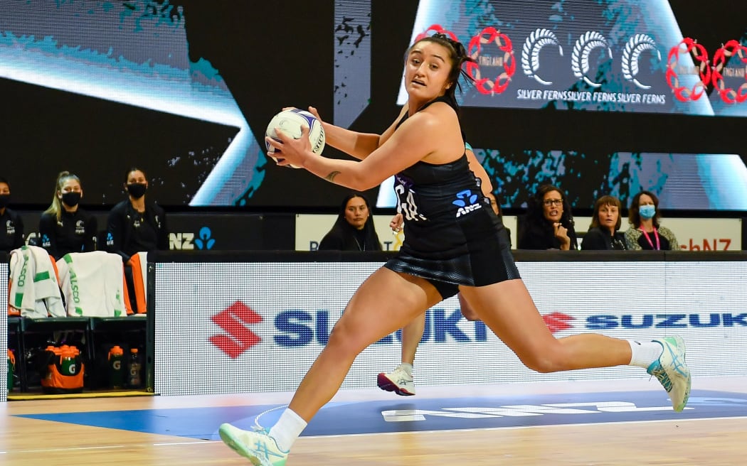 Tiana Metuarau of the Silver Ferns