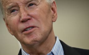 US President Joe Biden speaks about immigration at the Brownsville Station during a visit to the US-Mexico border in Brownsville, Texas, on February 29, 2024. (Photo by Jim WATSON / AFP)