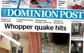 Monday's Dominion Post front page.