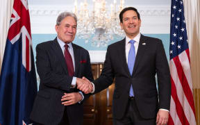 US Secretary of State Marco Rubio meets with New Zealand Deputy Prime Minister and Foreign Minister Winston Peters in the Treaty Room of the State Department in Washington, DC, on March 18, 2025. (Photo by SAUL LOEB / AFP)
