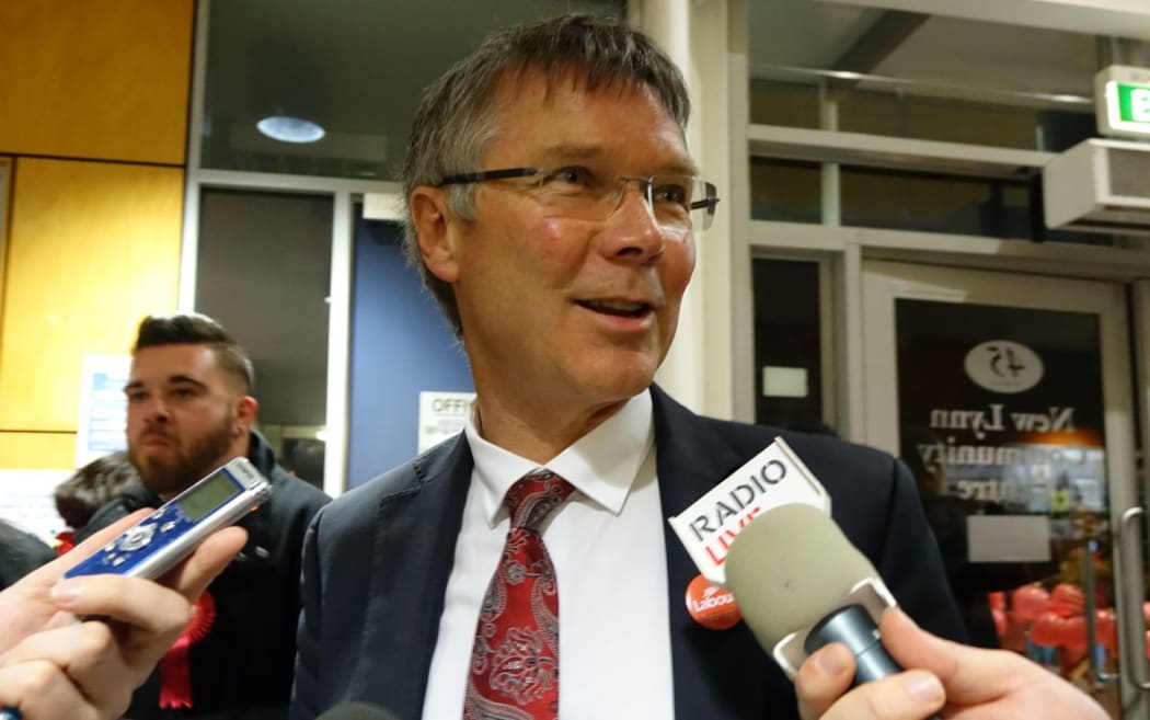 Labour deputy leader David Parker arrives at the New Lynn Community Centre.