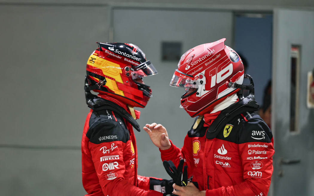 Ferrari drivers Carlos Sainz and Charles Leclerc.