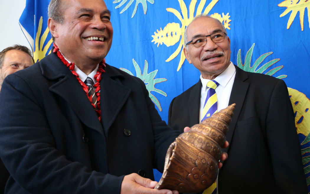 New Zealand's Pacific People's Minister, Aupito William Sio, and Niue High Commissioner Fisa Pihigia.