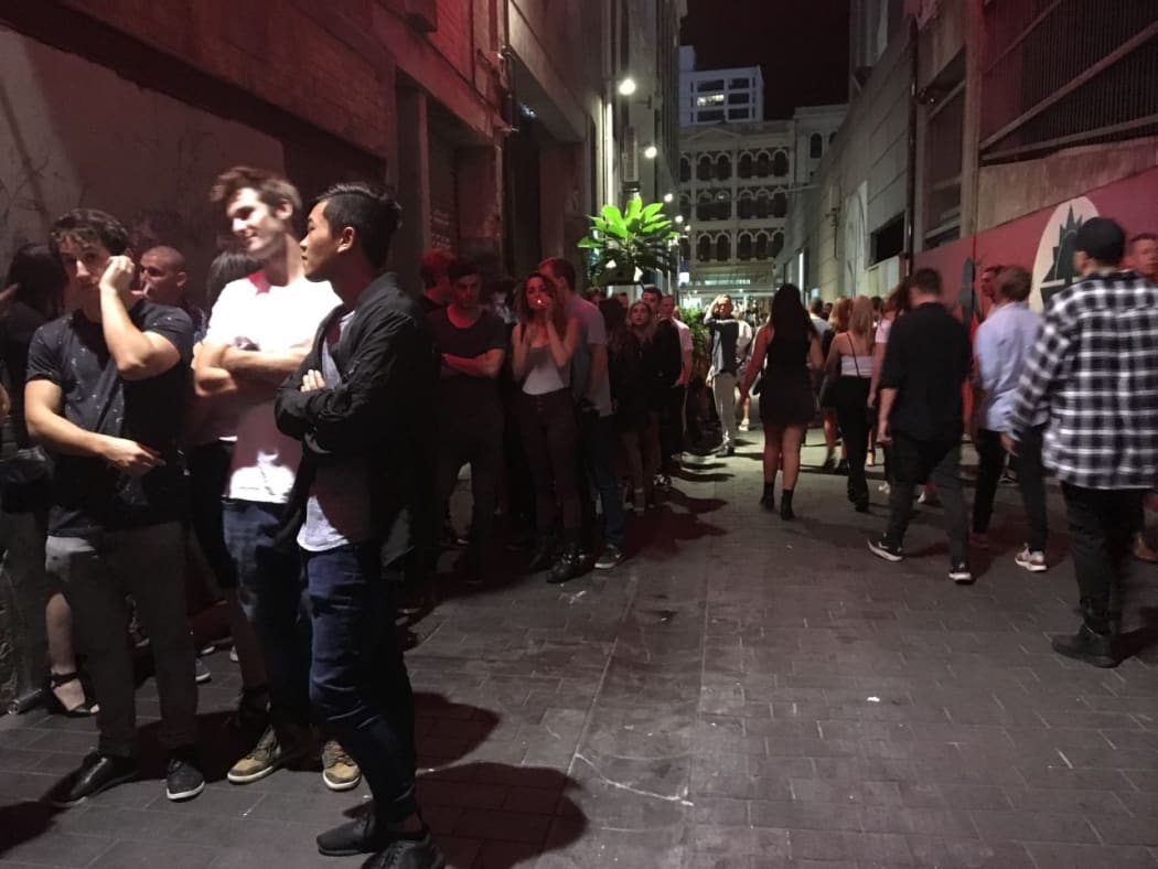 Fans line up outside Roxy.