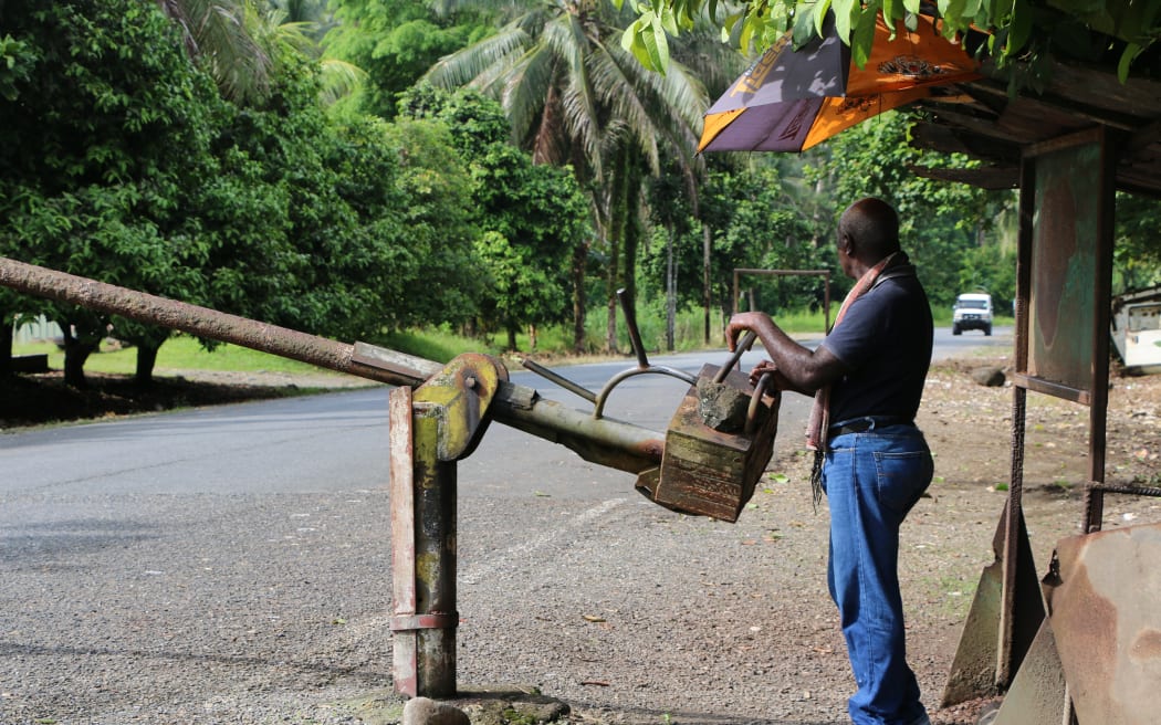 Access to Bougainville's Panguna copper mine is controlled by landowners. Vehicles going up to the mountainous mine area must first pass Morgan Junction checkpoint.