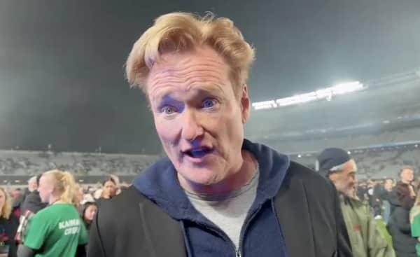 US TV host Conan O'Brien at Eden Park Sunday night.