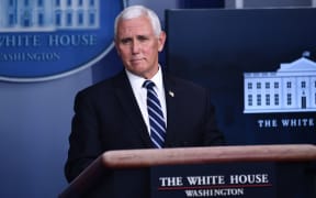 Vice President Mike Pence speaks during a White House Coronavirus Task Force press briefing.
