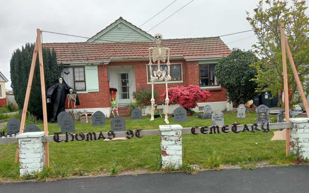 Sammy Dickinson's house is all decked out for Halloween.