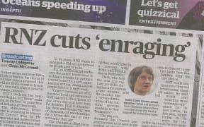 RNZ's music plan hist the front page of the Dominion Post.