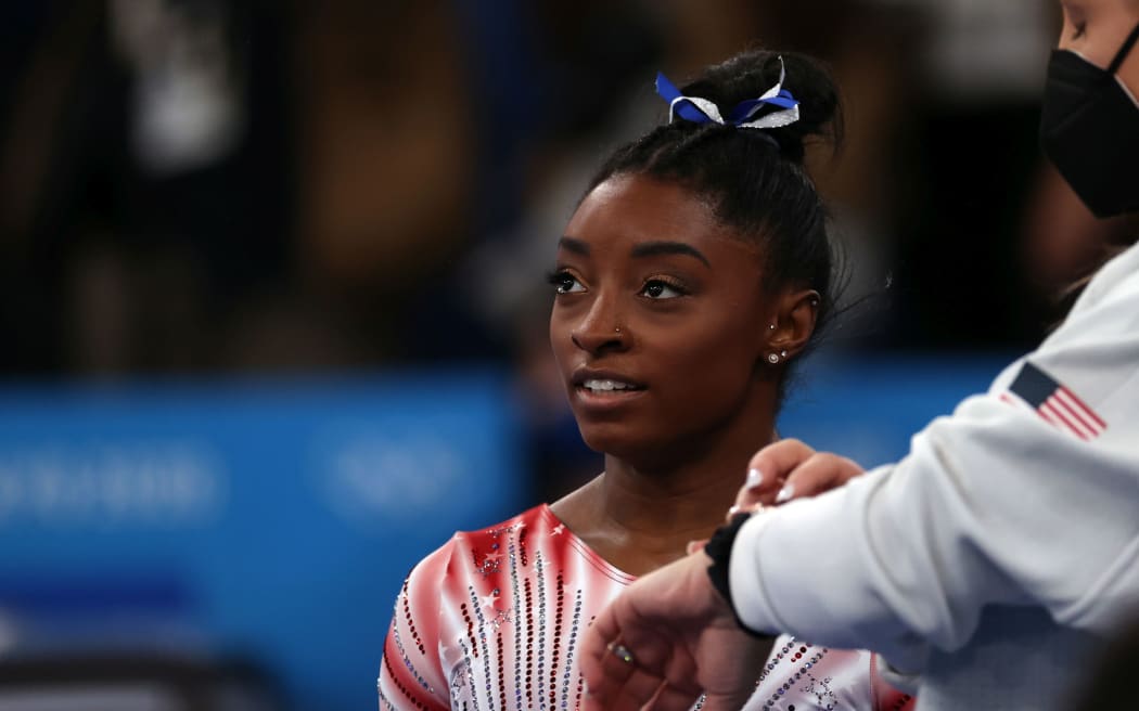 US gymnast Simone Biles at the Tokyo Olympics.