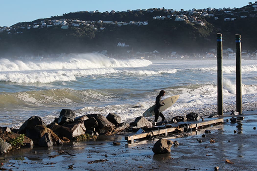 Some took advantage of the big swell.