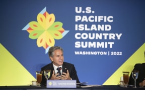 US Secretary of State Antony Blinken hosts a working lunch with Pacific Island Countries on the margins of the US-Pacific Island Country Summit in Washington, DC, September 28, 2022.