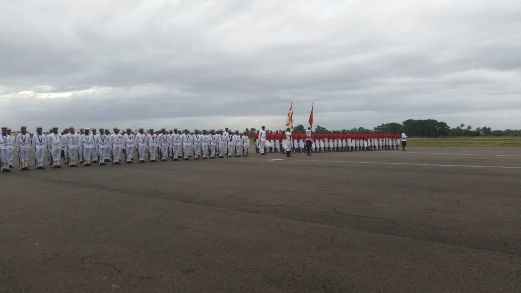 A 100-strong guard of honour for John Key