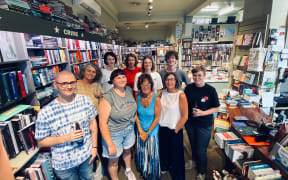 Staff at Unity Books Auckland