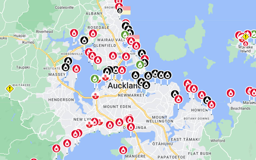 Most of Auckland's beaches either have a 'do not swim' advisory or are high risk due sewage overflows.