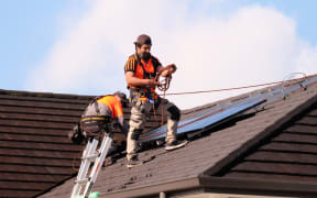 Installing SolarZero panels on a home