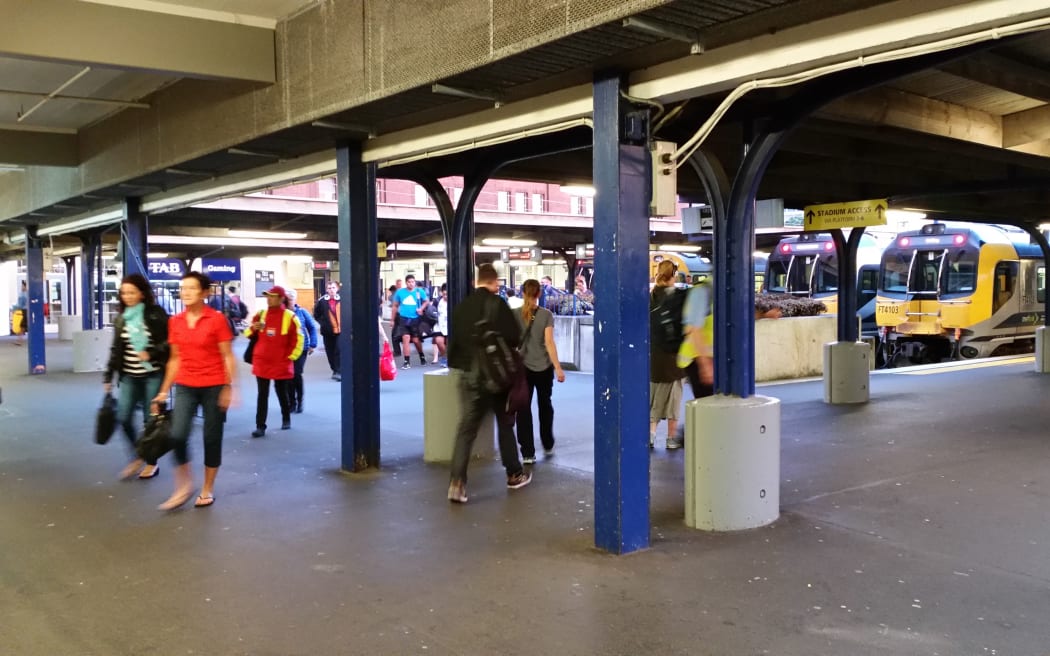 Commuters arrive at Wellington Railway Station on Friday 6 March.