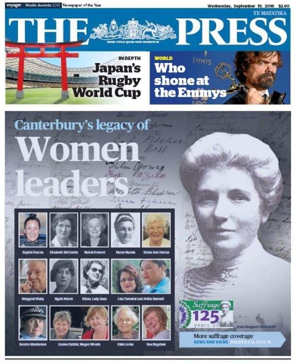 Wednesday's suffrage anniversary edition of The Press - including a startling editorial from "the wrong side of history" in 1893.
