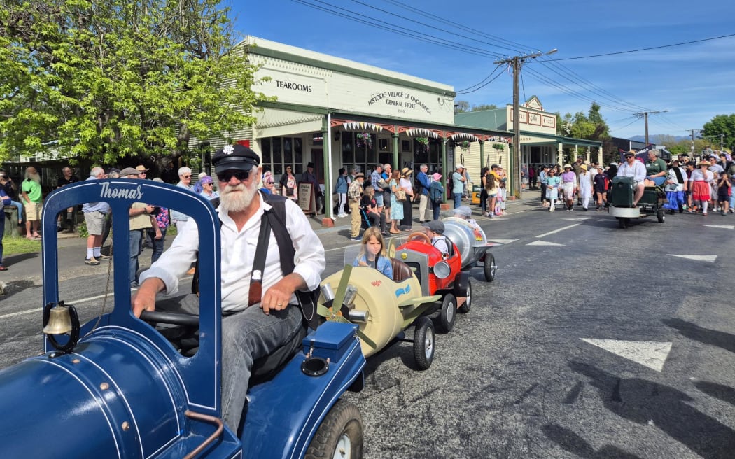 Thomas the Tank engine led the parade down Ongaonga's Bridge Street