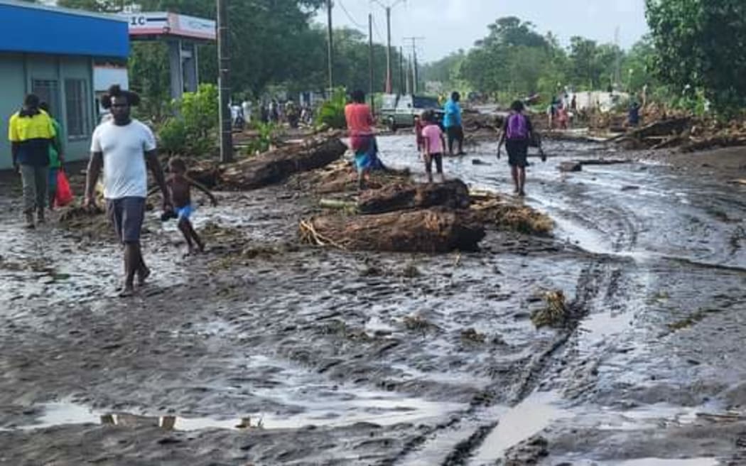 People out and about inn Port Vila following the aftermath of Cyclone Judy.