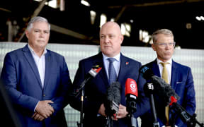 Police Minister Mark Mitchell, Prime Minister Christopher Luxon and Justice Minister Paul Goldsmith.