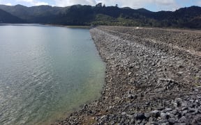 Mangatawhiri dam, about five meters below capacity