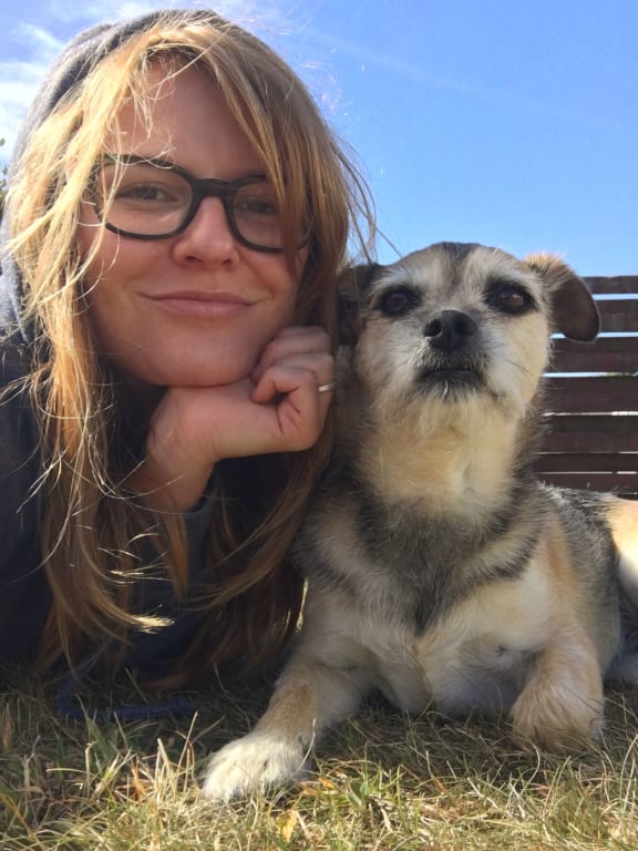 Emma Berquist and her dog.