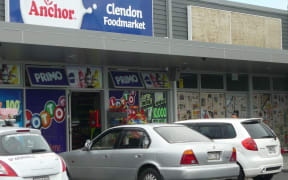Wine shop site, at right, in Clendon