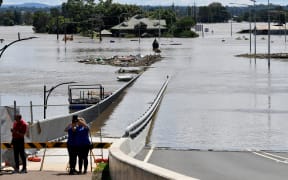 The Windsor Bridge, northwestern Sydney, became flooded on March 24, 2021 after torrential downpours lashed Australia's southeast for days.
