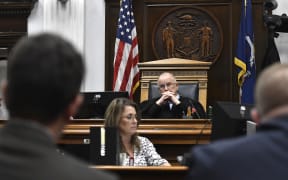 Judge Bruce Schroeder listens as attorneys argue about items that could be considered for a mistrial at the Kenosha County Courthouse on November 17, 2021 in Kenosha, Wisconsin.