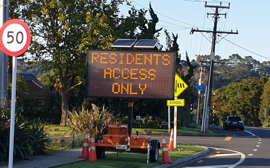 Road closures in Muriwai following Cyclone Gabrielle.