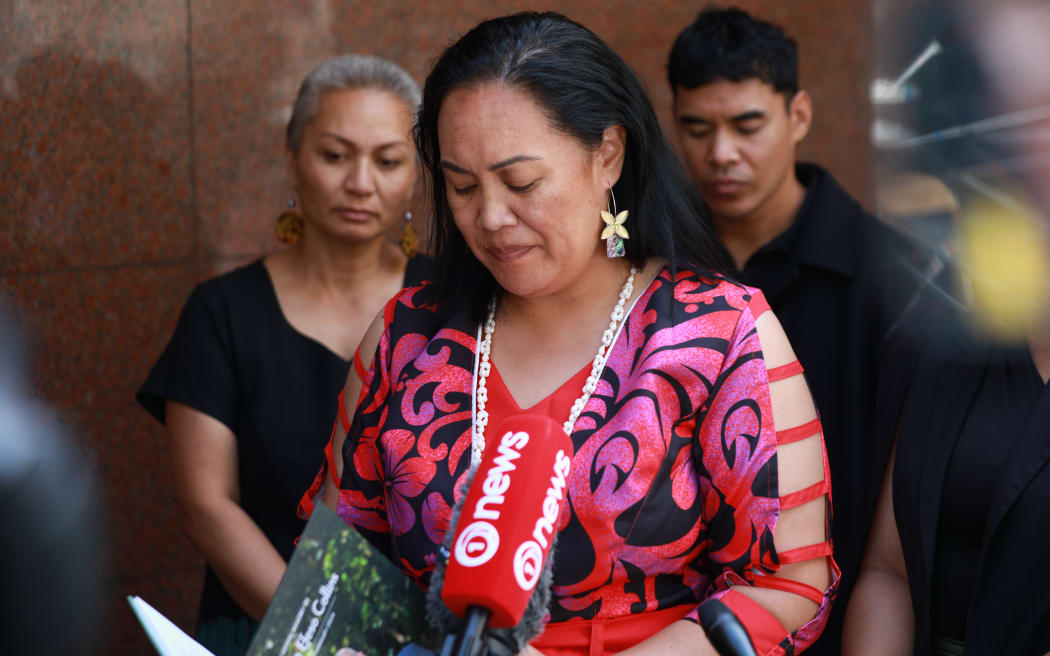 Vasa Fia Collins speaks to media after coronial conference into Fa'anana Efeso Collins' death
