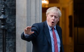 British Prime Minister Boris Johnson stands on the steps of 10 Downing Street ahead of the meeting with European Parliament President David Sassoli (not pictured) on 08 October 2019 in London, England. (Photo by WIktor Szymanowicz/NurPhoto)