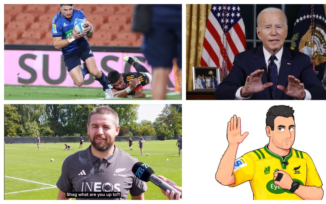 Beauden Barrett, Joe Biden, Dane Coles, Ben O'Keeffe