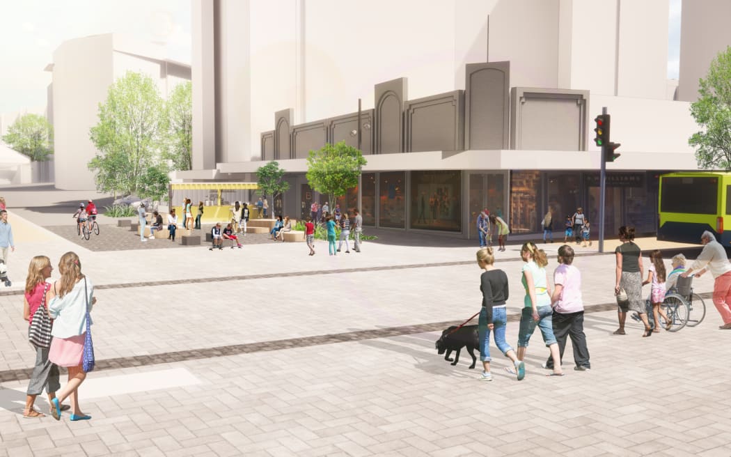 Artist impression (subject to detailed design) of Mercer Street in Wellington.